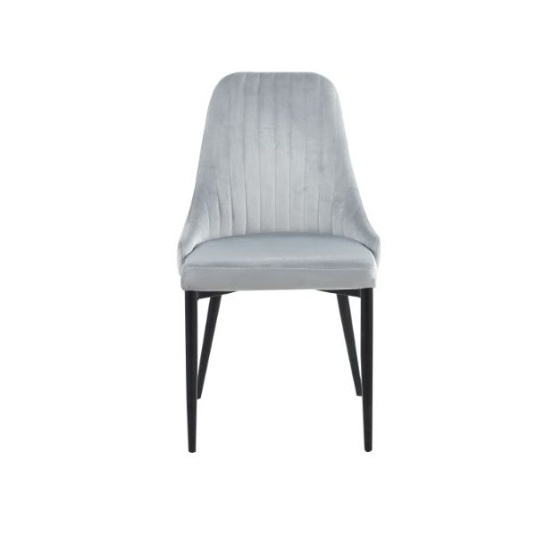 Nowoczesne krzesło tapicerowane welurowe EVA 47x60x89 cm szare