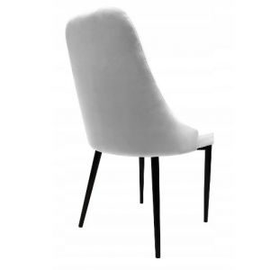 Nowoczesne krzesło tapicerowane welurowe EVA 47x60x89 cm szare