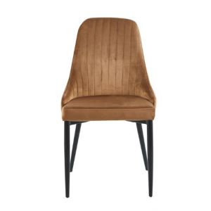 Nowoczesne krzesło tapicerowane welurowe EVA 47x60x89 cm beżowe