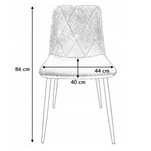 Krzesło tapicerowane pikowane velvet ADA 44x40x86 cm granatowe 44x