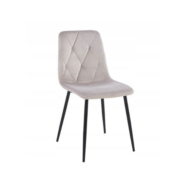 Krzesło tapicerowane pikowane velvet ADA 44x40x86 cm toupe