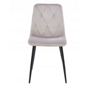 Krzesło tapicerowane pikowane velvet ADA 44x40x86 cm toupe
