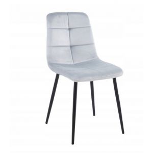 Krzesło tapicerowane welurowe loft IGA 44x40x86 cm szare
