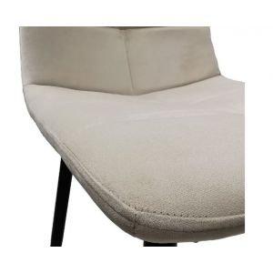 Krzesło tapicerowane welurowe loft IGA 44x40x86 cm beżowe