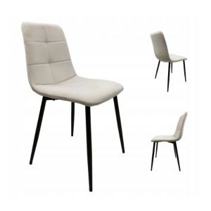 Krzesło tapicerowane welurowe loft IGA 44x40x86 cm beżowe