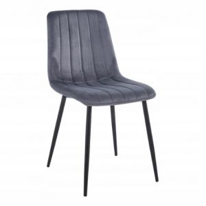 Nowoczesne krzesło tapicerowane velvet AIDA 44x40x86 cm ciemnoszare