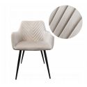 Krzesło tapicerowane fotel velvet CAROL 58,5x57x85 cm toupe