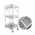 Wózek metalowy składany na kółkach kuchnia łazienka 78cm biały