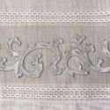 Firana na przelotkach z welwetowym wzorem ANNE 140X270 biała+srebrna