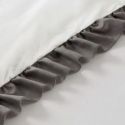 Pościel z bawełną zdobiona falbanką ELIZA 220X200 70X80X2 biała+stalowa