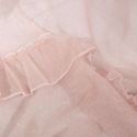 Firana na przelotkach z moherową błyszczącą nicią i falbaną ARIANA 140X250 różowa