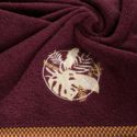 Ręcznik bawełniany z haftem i ozdobną bordiurą PALM 50X90 bordowy
