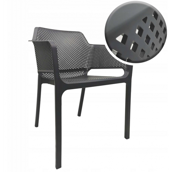 Krzesło ogrodowe z tworzywa sztucznego powłoka UV KP101 antracyt
