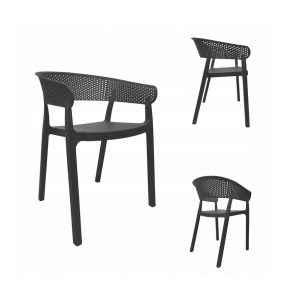 Krzesło ogrodowe z tworzywa sztucznego powłoka UV KP100 antracyt