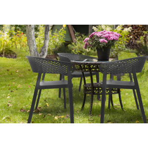 Krzesło ogrodowe z tworzywa sztucznego powłoka UV KP100 antracyt