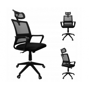 Krzesło fotel biurowy komputerowy regulowany KB100 czarne