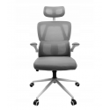 Fotel biurowy ergonomiczny obrotowy regulowany szary