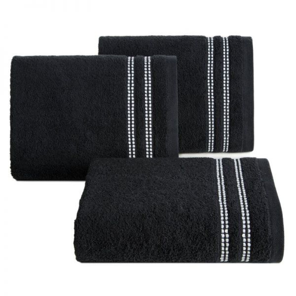 Ręcznik frotte z welurową bordiurą ALLY 30X50 czarny