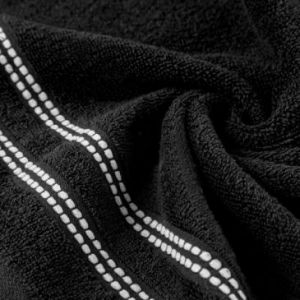Ręcznik frotte z welurową bordiurą ALLY 30X50 czarny