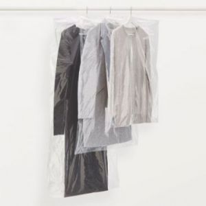 Rayen Zestaw 3 przezroczystych pokrowców na odzież S 100 x 65 cm