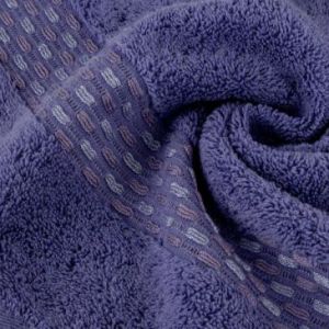 Ręcznik bawełniany z żakardową bordiurą RIVA 70X140 fioletowy