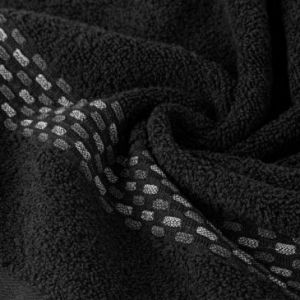 Ręcznik bawełniany z żakardową bordiurą RIVA 70X140 czarny