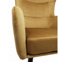 Fotel do salonu uszak pikowany KRIS 61x96x64 cm złoty