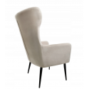 Fotel do salonu uszka pikowany KRIS 61x96x64 cm beżowy