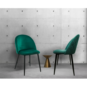 Krzesło tapicerowane velvet salon jadalnia SOFIA 47x43x80 cm ciemnozielone