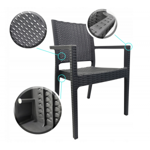 Krzesło ogrodowe solidny fotel taras balkon KP103 antracyt