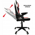 Fotel gamingowy obrotowy regulacja krzesło dla gracza ekoskóra KG106 czarny+czerwony+biały