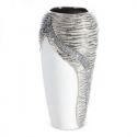 Elegancki wazon ceramiczny DONA 16X16X31 biały+srebrny