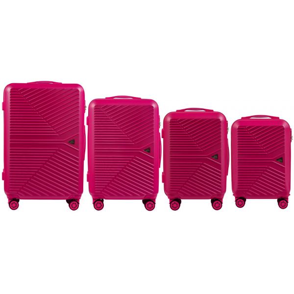 Wings Merlin Zestaw 4 walizek podróżnych ABS L,M,S,XS różowe