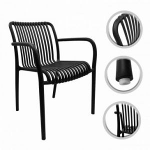 Solidne krzesło ogrodowe z polipropylenu KP104 czarne