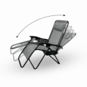 Krzesło ogrodowe leżak składany FARO 65x90x110cm jasnoszare