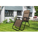 Krzesło ogrodowe leżak składany FARO 65x90x110cm brazowe