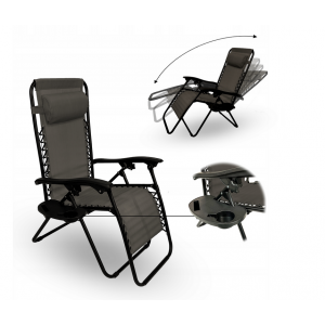 Krzesło ogrodowe leżak składany FARO 65x90x110cm szary