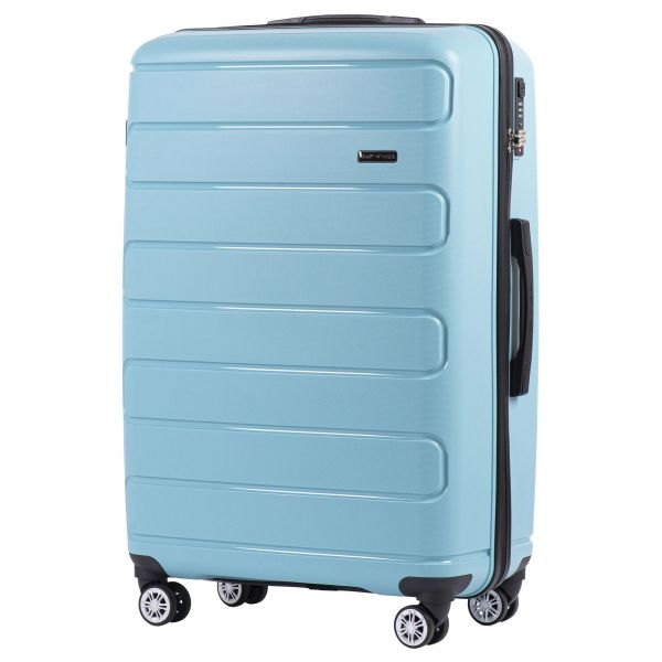 Wings Duża walizka podróżna z polipropylenu L niebieska