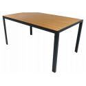 Stół ogrodowy metal prostokąt ALLEN 205x90x74 cm czarny+brązowy