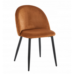 Krzesło tapicerowane velvet salon jadalnia SOFIA 47x43x80 cm orzechowe