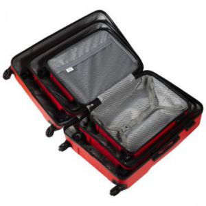 Wings 0125 Zestaw 3 walizek podróżnych z ABS L,M,S czerwone