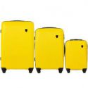 Wings 0125 Zestaw 3 walizek podróżnych z ABS L,M,S żółte