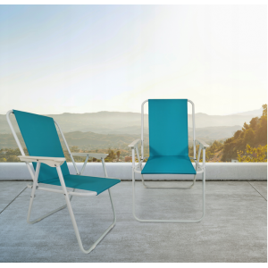 Krzesło ogrodowe składane turystyczne ATENA niebieskie