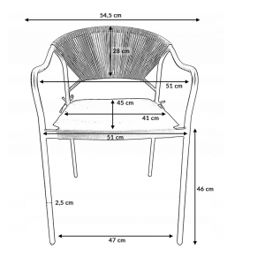 Krzesło ogrodowe z poduszką PORTO 54,5X55X83 cm szare