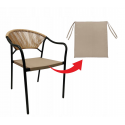 Krzesło ogrodowe z poduszką PORTO 54,5X55X83 cm beżowe