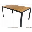 Stół ogrodowy metalowy prostokąt ALLEN 150x90x74cm czarny+naturalny