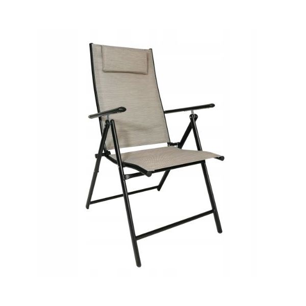 Krzesło ogrodowe składane zagłówek Borneo PRO 57x68x106 cm toupe