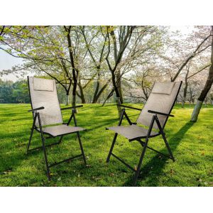 Krzesło ogrodowe składane zagłówek Borneo PRO 57x68x106 cm toupe