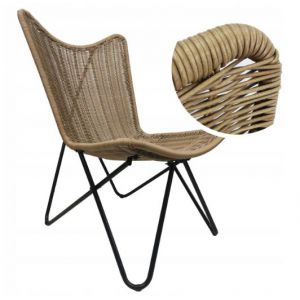 Fotel krzesło ogrodowe RIMINI rattan 66x83x101 cm naturalny