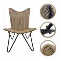 Fotel krzesło ogrodowe RIMINI rattan 66x83x101 cm naturalny